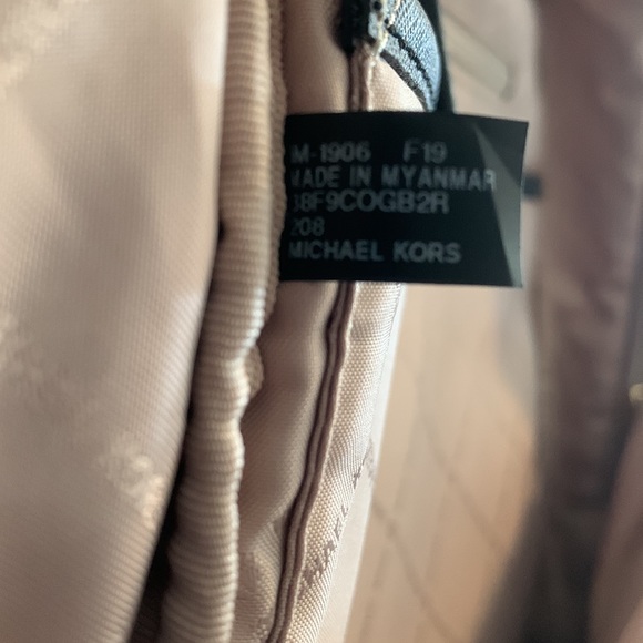 Michael Kors Gold Morgan Medium Leopard Jacquard Backpack - Picture 6 of 6